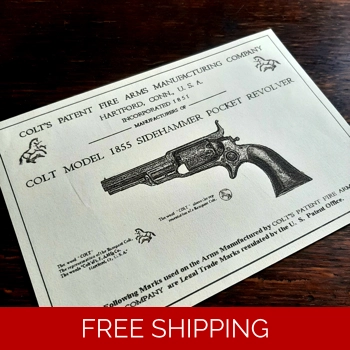 Colt 1855 Sidehamner Gun Case Label